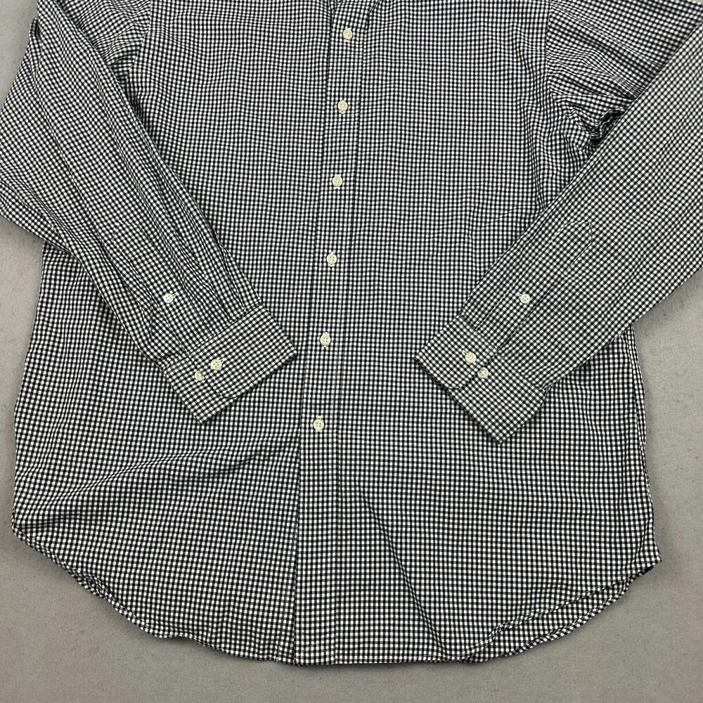 Polo Ralph Lauren Shirt Men 17 Black Check Regent Classic Fit Oxford Long Sleeve